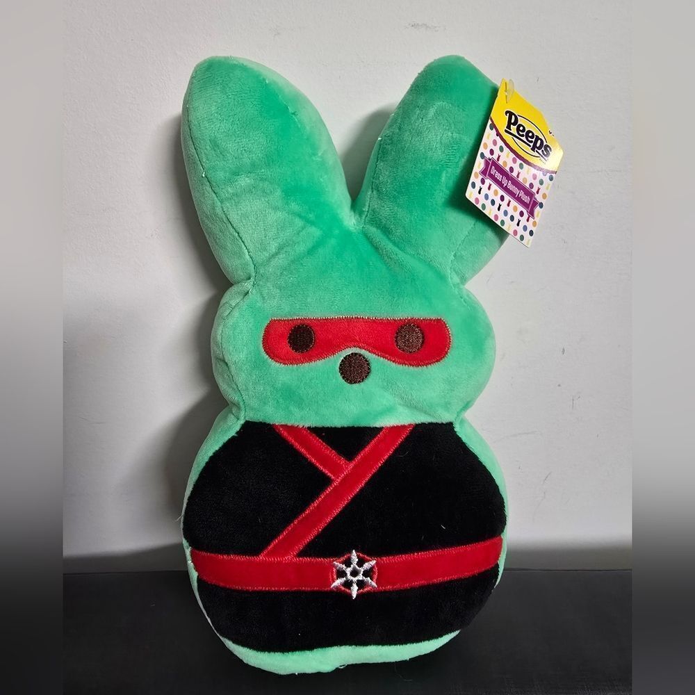 New kid's/ adult's 2025 Peeps green Ninja Bunny Superhero 12" Plush Easter toy